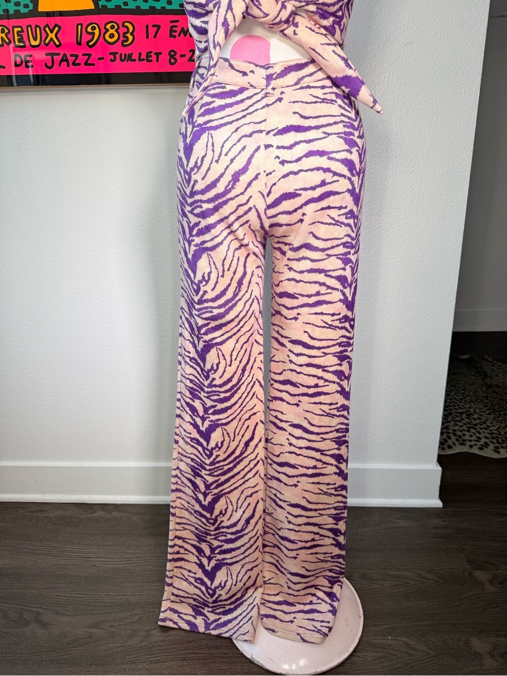 I.AM.GIA Kiki Purple Zebra Halter Top & Pants Set Size Small Pants Medium Top - Picture 10 of 15